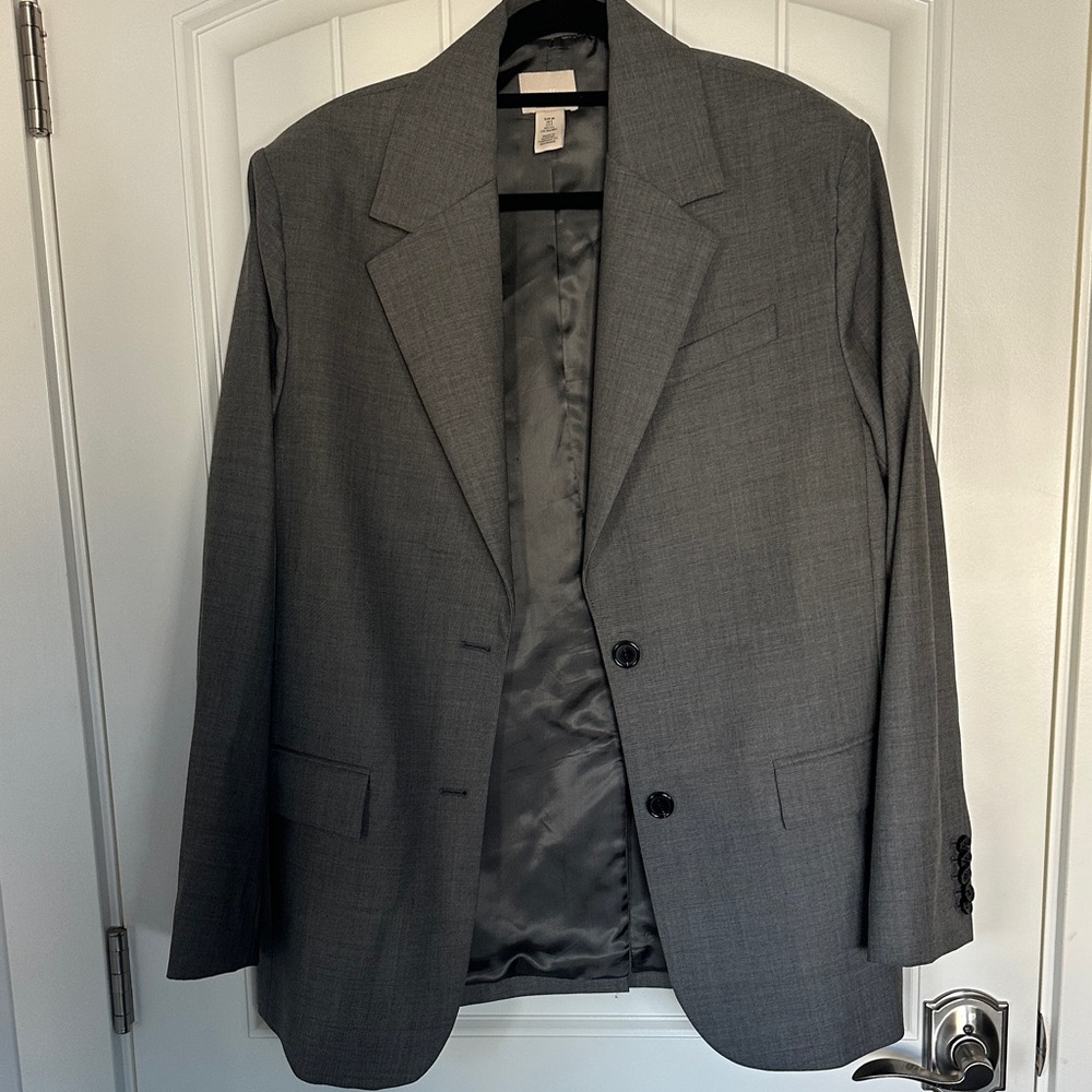 H&M Charcoal Oversized Blazer for women - size small - lined